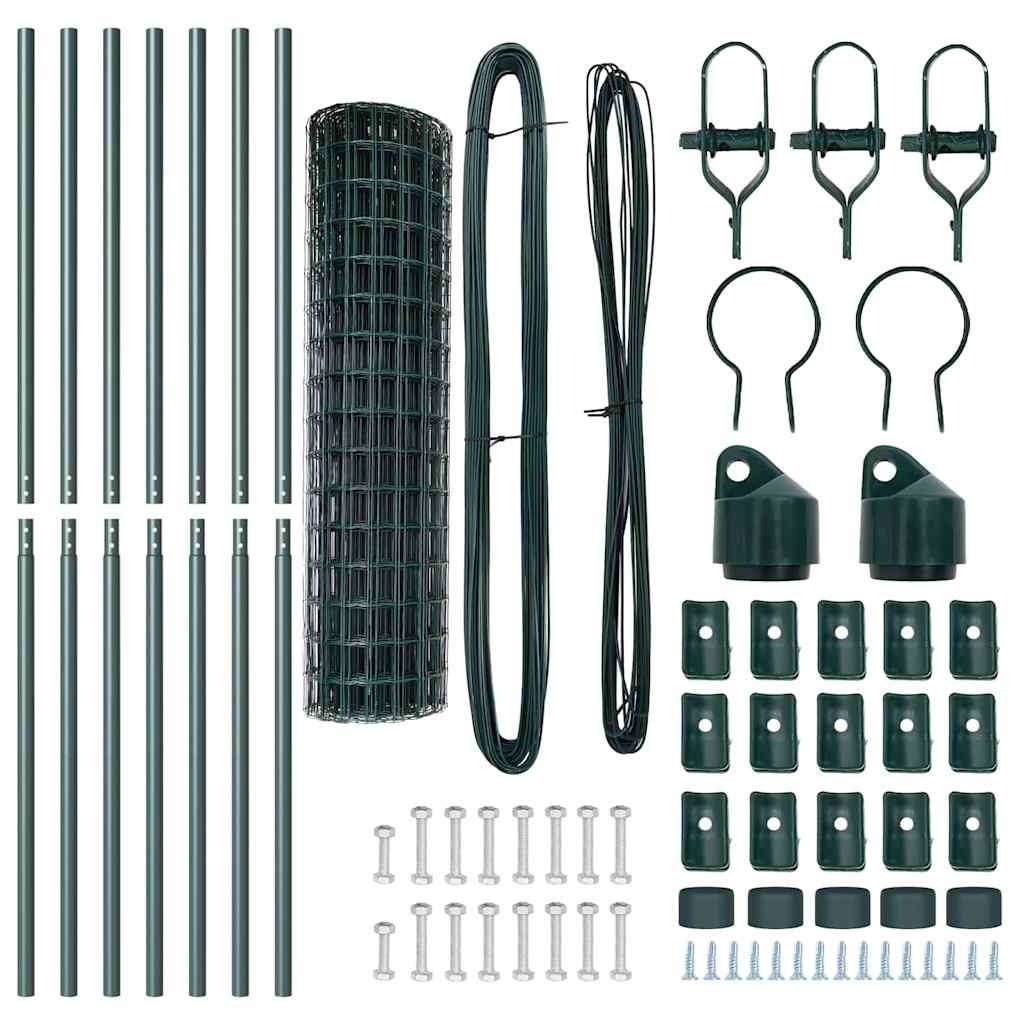 Zaun mit Pfosten Grün 1.2 x 10 m Stahl
