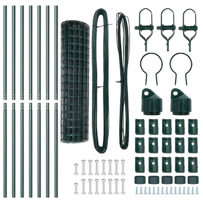 Zaun mit Pfosten Grün 1.2 x 10 m Stahl