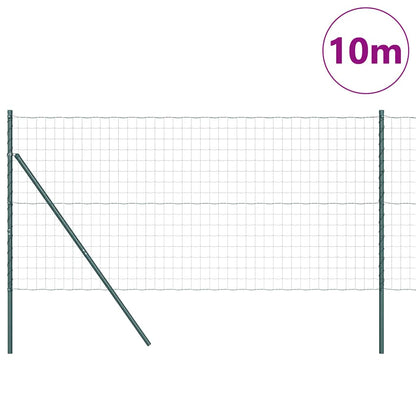 Zaun mit Pfosten Grün 1.2 x 10 m Stahl
