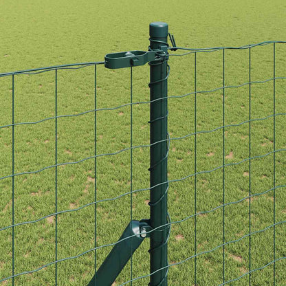 Zaun mit Pfosten Grün 1,5 x 10 m Stahl