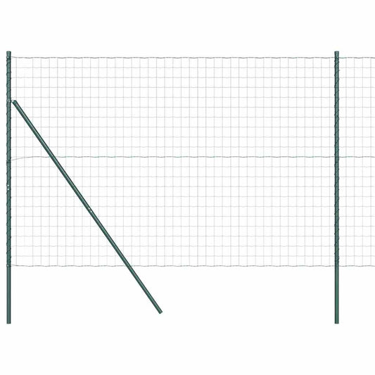 Zaun mit Pfosten Grün 1.5 x 10 m Stahl