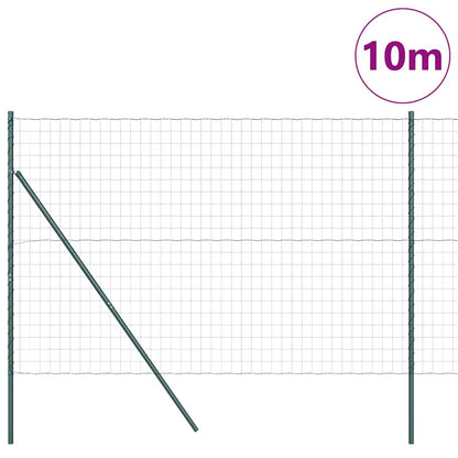Zaun mit Pfosten Grün 1.5 x 10 m Stahl