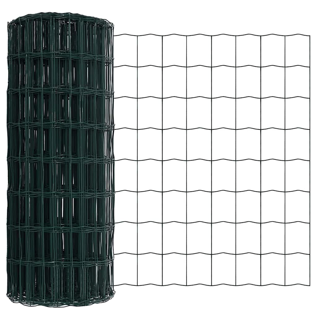 Zaun mit Pfosten Grün 0.8 x 25 m Stahl