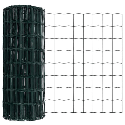 Zaun mit Pfosten Grün 0.8 x 25 m Stahl