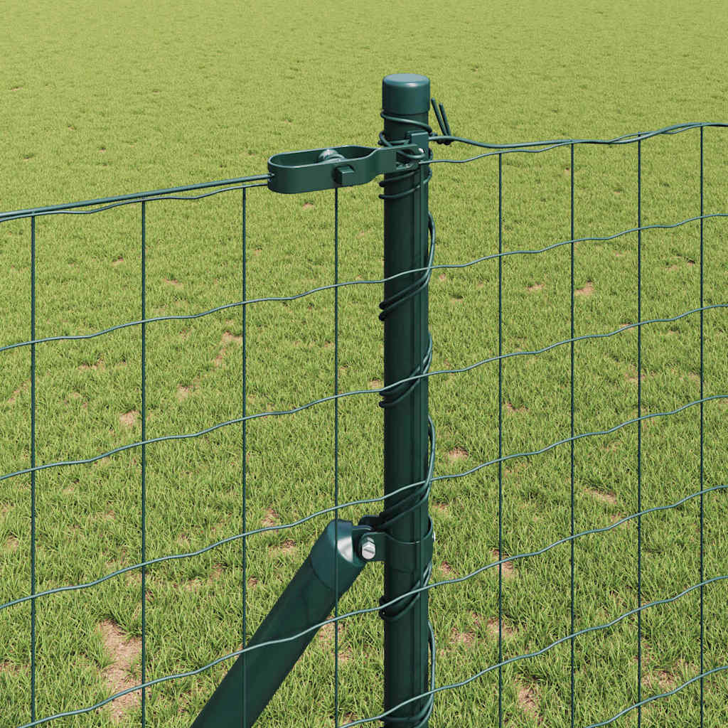 Zaun mit Pfosten Grün 1,2 x 25 m Stahl