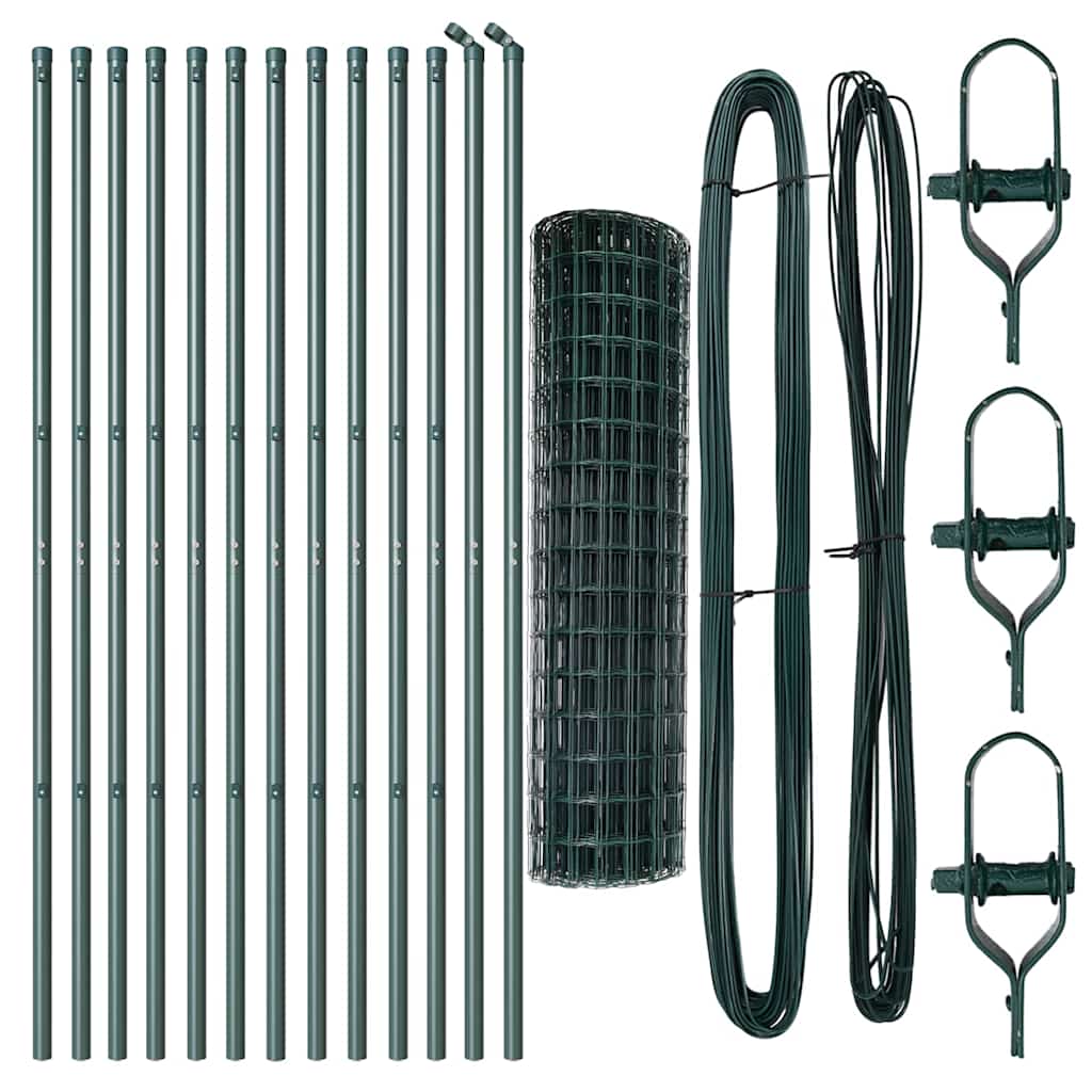 Zaun mit Pfosten Grün 1.2 x 25 m Stahl