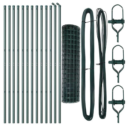 Zaun mit Pfosten Grün 1.2 x 25 m Stahl