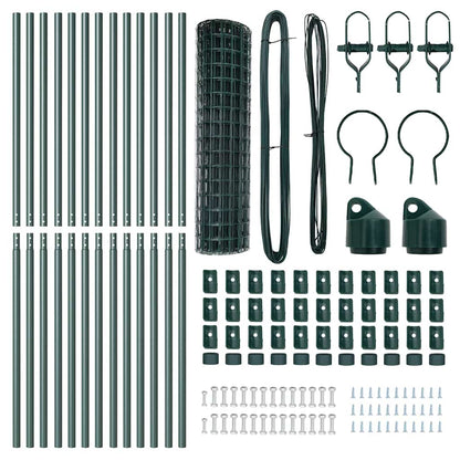 Zaun mit Pfosten Grün 1.2 x 25 m Stahl