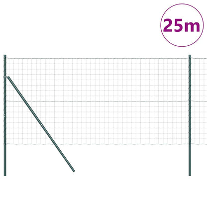 Zaun mit Pfosten Grün 1.2 x 25 m Stahl