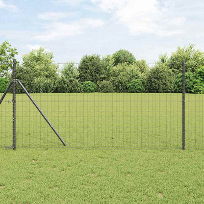 Zaun mit Pfosten Grau 1.2 x 10 m Stahl