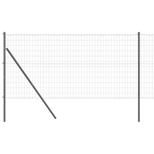 Zaun mit Pfosten Grau 1.2 x 10 m Stahl