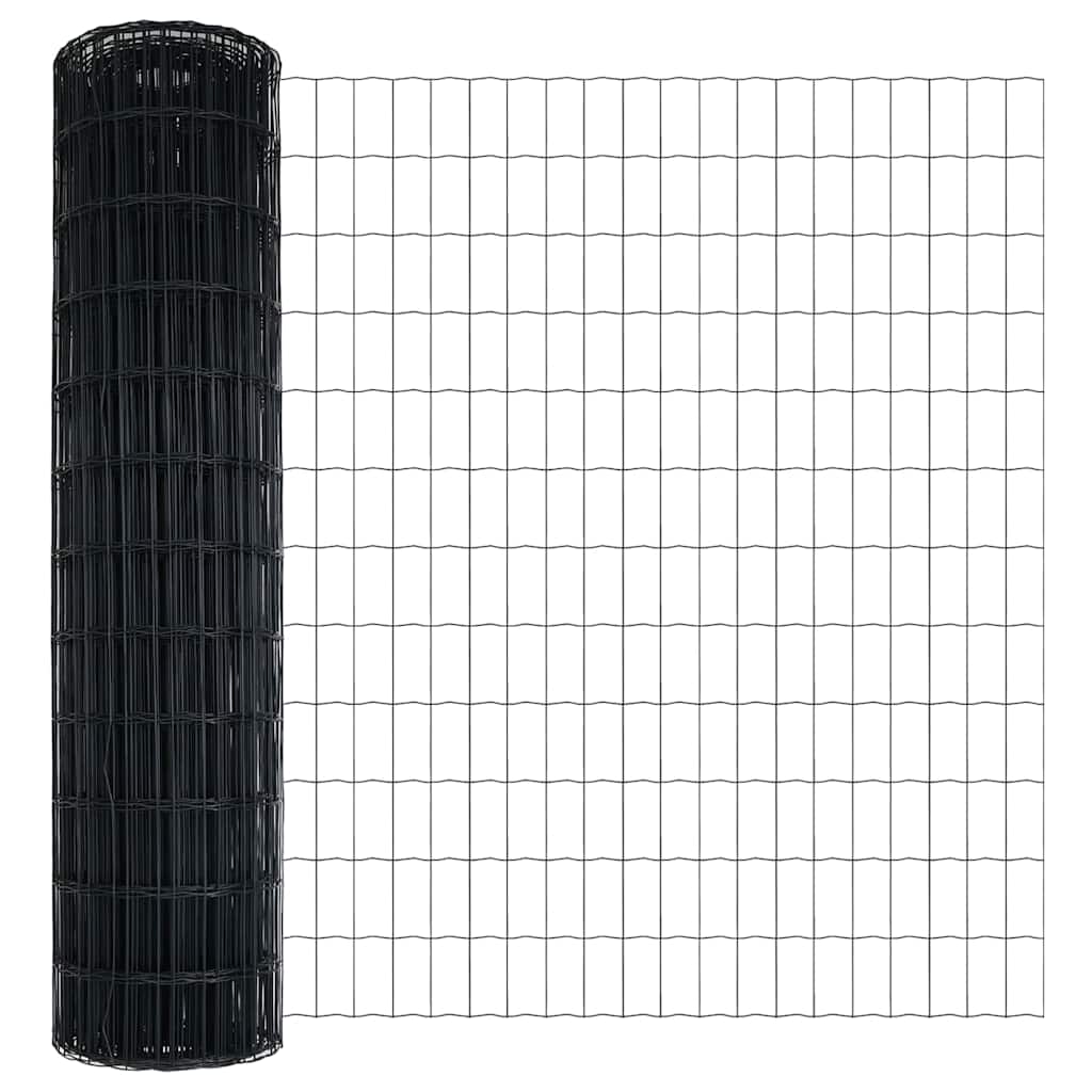 Zaun mit Pfosten Grau 1.2 x 10 m Stahl