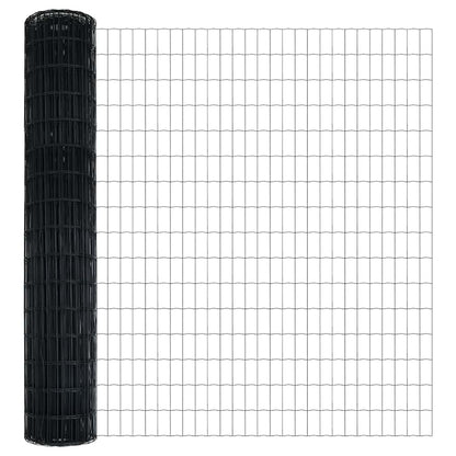 Zaun mit Pfosten Grau 1.6 x 10 m Stahl