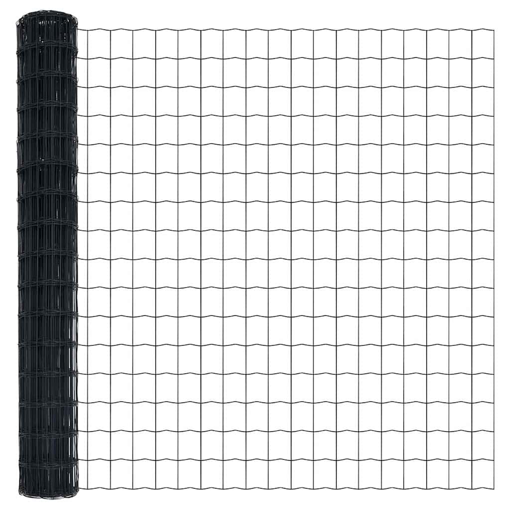 Zaun mit Pfosten Grau 1.5 x 10 m Stahl