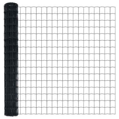 Zaun mit Pfosten Grau 1.5 x 10 m Stahl