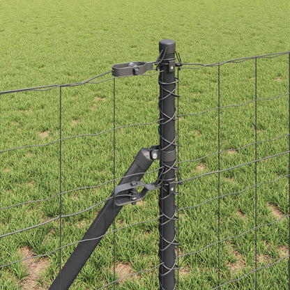 Zaun mit Pfosten Grau 0,6 x 10 m Stahl