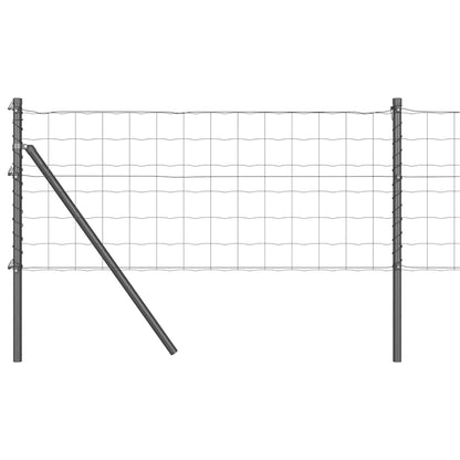 Zaun mit Pfosten Grau 0.8 x 10 m Stahl