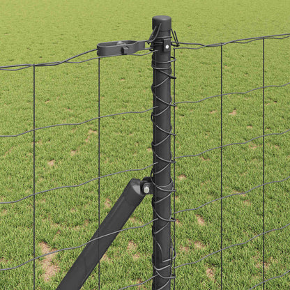 Zaun mit Pfosten Grau 1,2 x 10 m Stahl