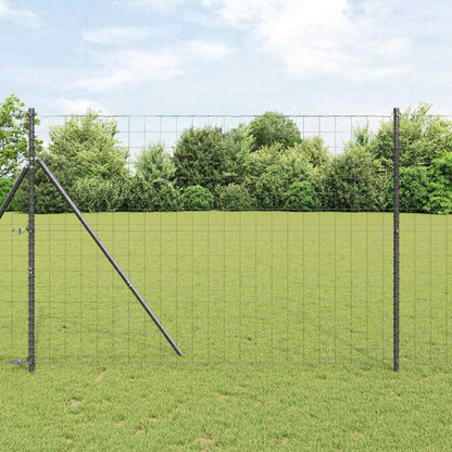 Zaun mit Pfosten Grau 1.6 x 10 m Stahl