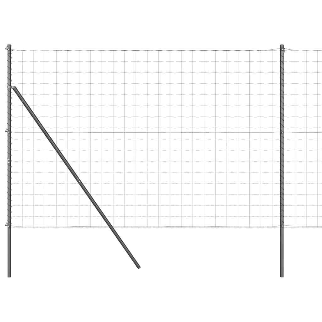 Zaun mit Pfosten Grau 1.6 x 10 m Stahl