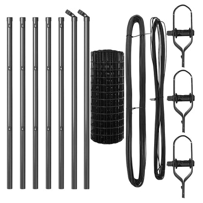 Zaun mit Pfosten Grau 0,4 x 25 m Stahl