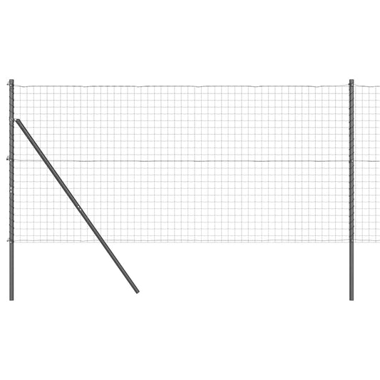 Zaun mit Pfosten Grau 1.2 x 25 m Stahl