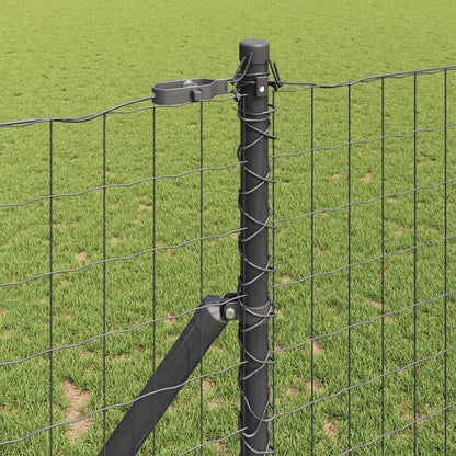 Zaun mit Pfosten Grau 1,2 x 25 m Stahl