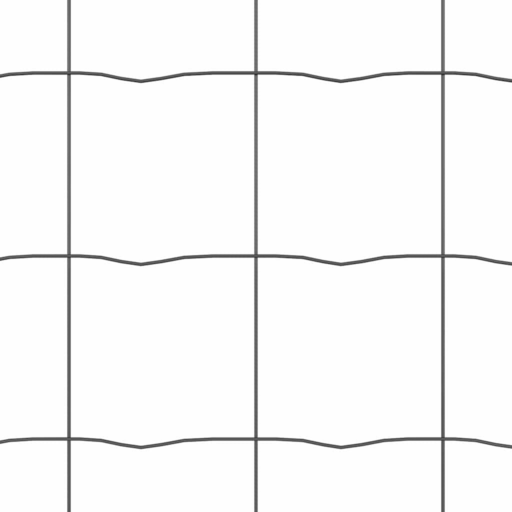 Zaun mit Pfosten Grau 0.8 x 25 m Stahl