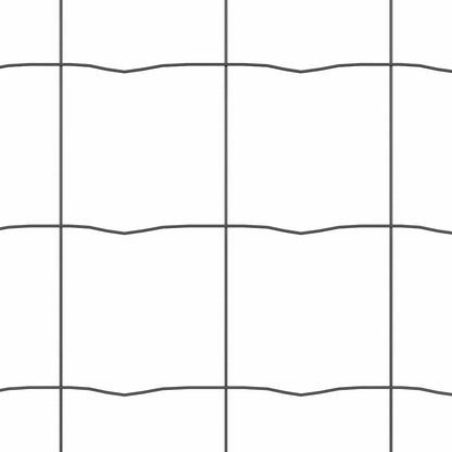 Zaun mit Pfosten Grau 0.8 x 25 m Stahl