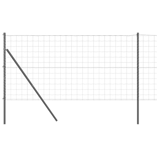 Zaun mit Pfosten Grau 1.2 x 25 m Stahl