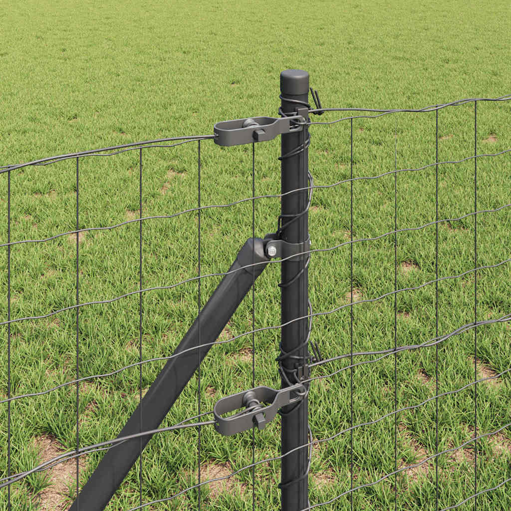 Zaun mit Pfosten Grau 0,4 x 10 m Stahl