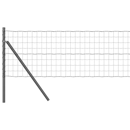 Zaun mit Pfosten Grau 0.8 x 10 m Stahl