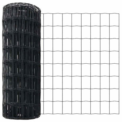 Zaun mit Pfosten Grau 0.8 x 10 m Stahl