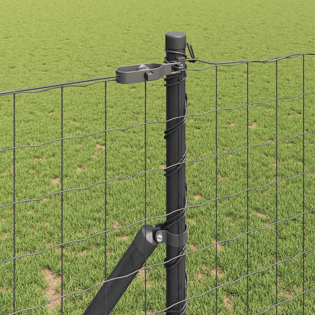 Zaun mit Pfosten Grau 1,2 x 10 m Stahl