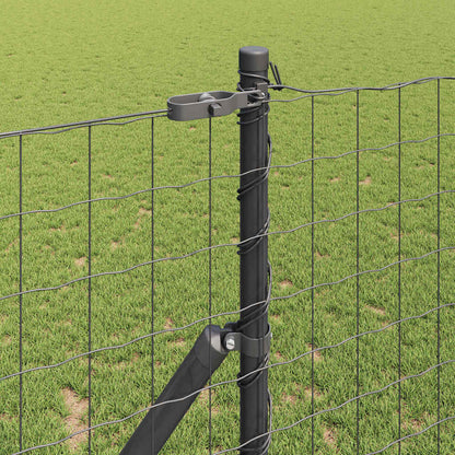 Zaun mit Pfosten Grau 1,2 x 10 m Stahl