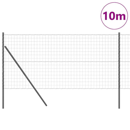 Zaun mit Pfosten Grau 1.2 x 10 m Stahl