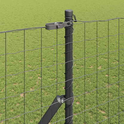 Zaun mit Pfosten Grau 1,5 x 10 m Stahl