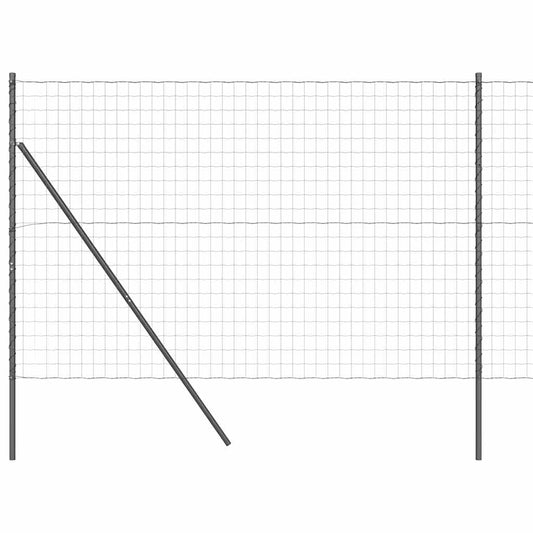 Zaun mit Pfosten Grau 1.5 x 10 m Stahl