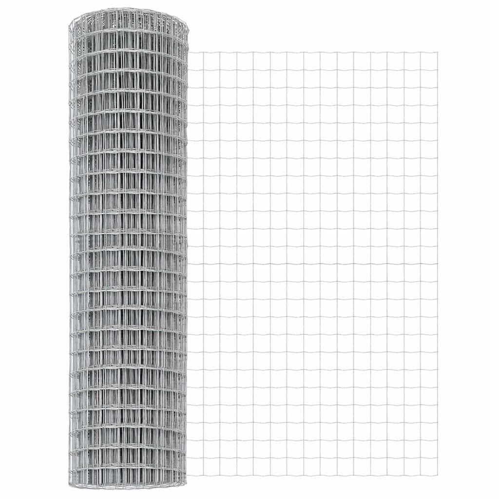 Zaun mit Pfosten Silber 1.2 x 10 m Stahl
