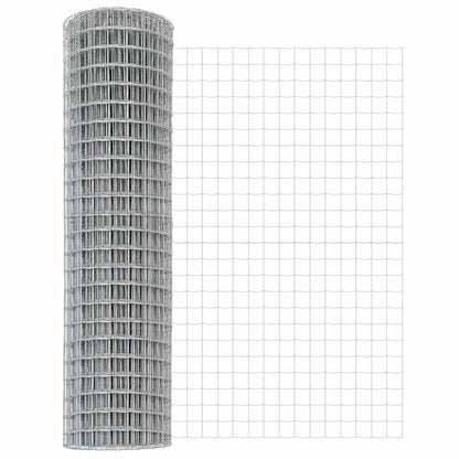 Zaun mit Pfosten Silber 1.2 x 10 m Stahl