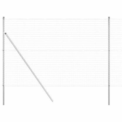 Zaun mit Pfosten Silber 1.5 x 10 m Stahl