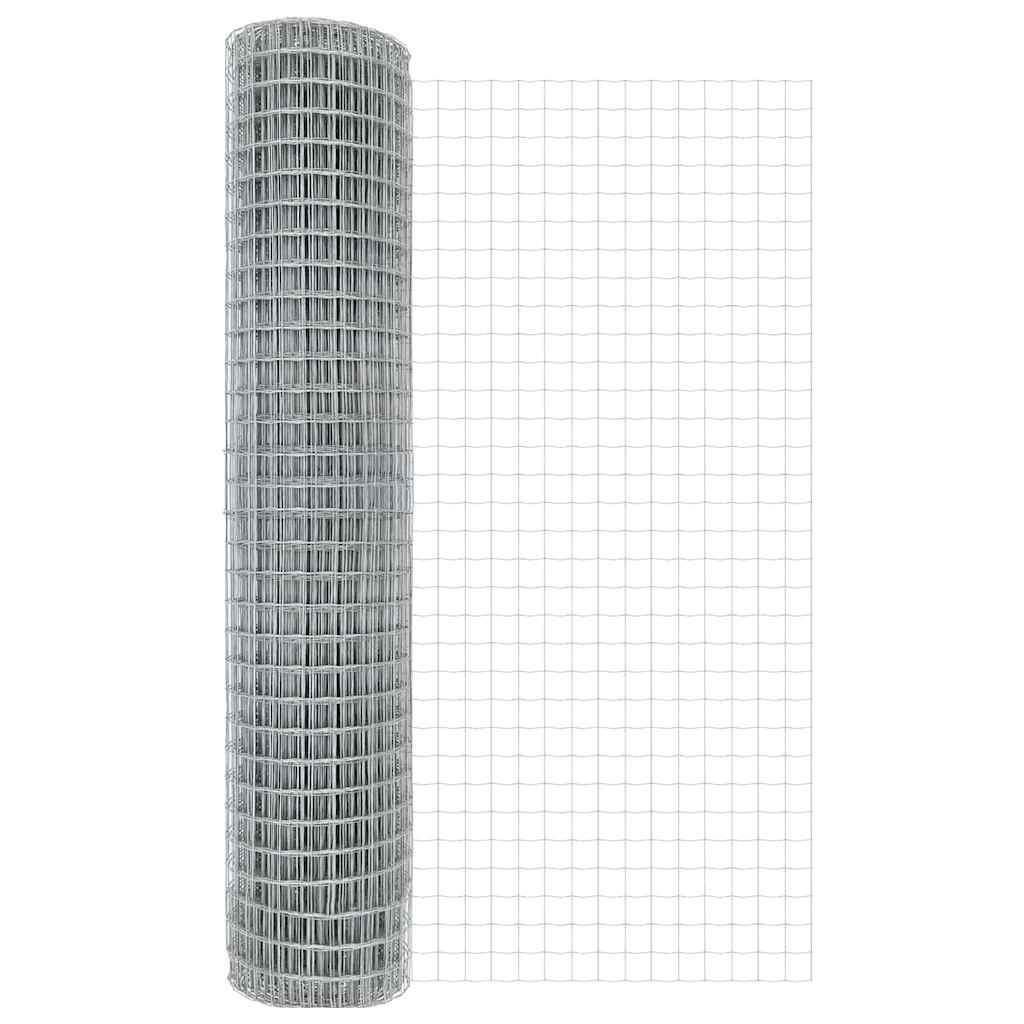 Zaun mit Pfosten Silber 1.5 x 10 m Stahl