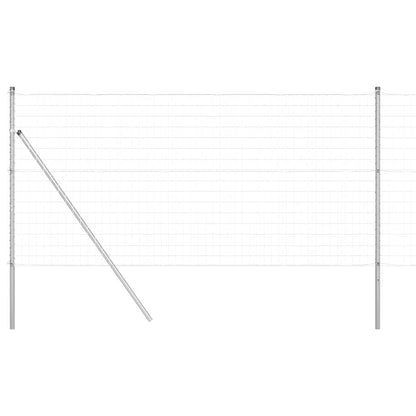Zaun mit Pfosten Silber 1 x 10 m Stahl