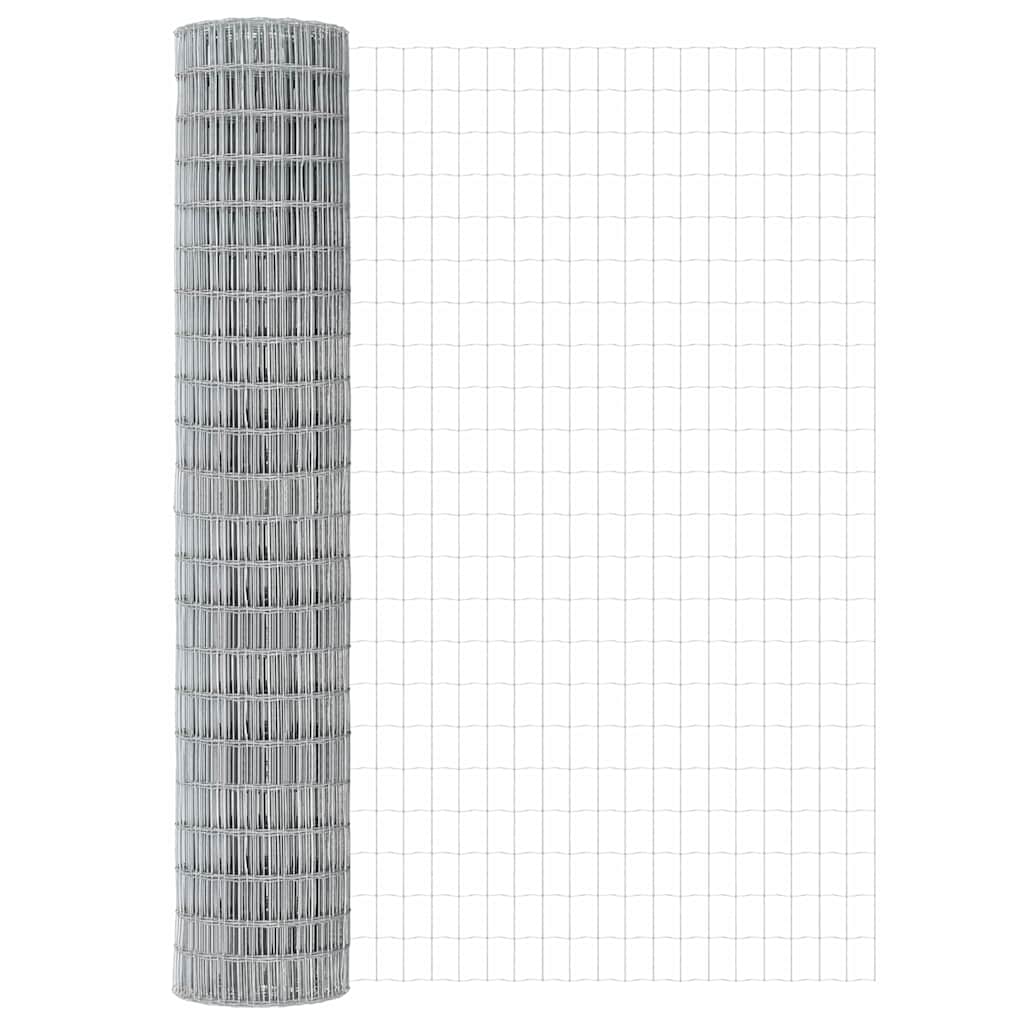 Zaun mit Pfosten Silber 1.6 x 10 m Stahl