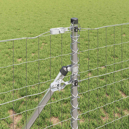 Zaun mit Pfosten Silber 0,4 x 10 m Stahl
