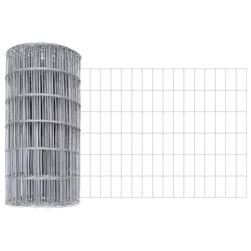 Zaun mit Pfosten Silber 0,4 x 10 m Stahl