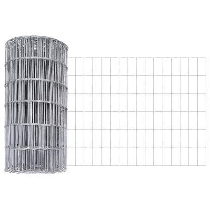 Zaun mit Pfosten Silber 0,4 x 10 m Stahl
