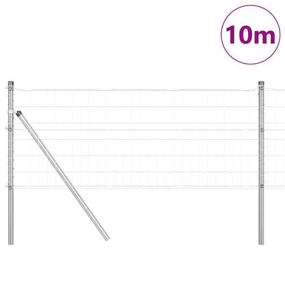 Zaun mit Pfosten Silber 0,4 x 10 m Stahl