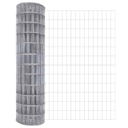 Zaun mit Pfosten Silber 1 x 10 m Stahl
