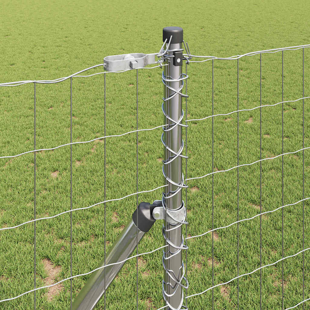 Zaun mit Pfosten Silber 1,4 x 10 m Stahl